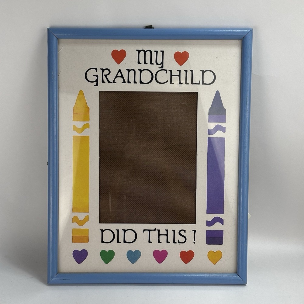 My Grandchild Made This Picture Frame Lillian Vernon 80s Crayon Colorful Art